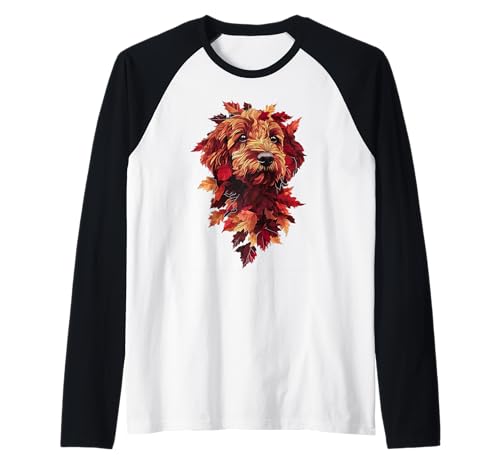 Goldendoodle Labradoodle Herbstlaub Herbst Hund Doodle Mama Raglan von Goldendoodle Autumn Leaves - Fall Gifts