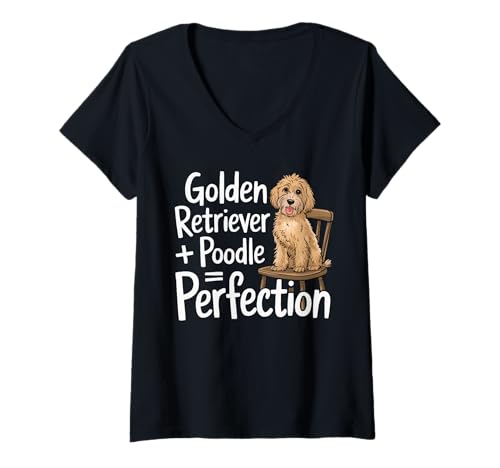 Damen Goldendoodle Golden Retriever Pudel Welpe Hundeliebhaber T-Shirt mit V-Ausschnitt Damen Goldendoodle Golden Retriever Pudel Welpe Hundeliebhaber T-Shirt mit V-Ausschnitt von Goldendoodle Dog Owner Dog Lover Puppy