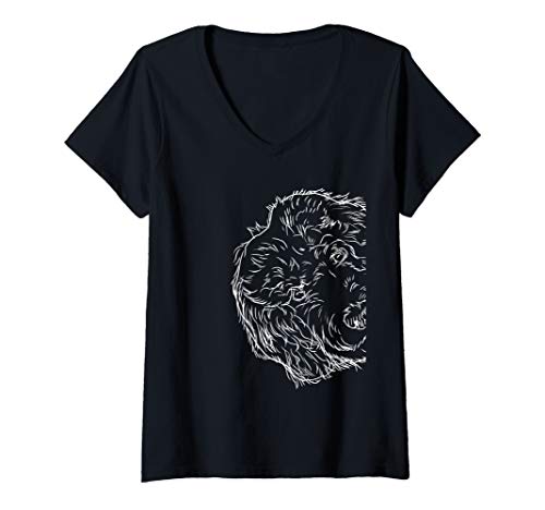 Damen Hund Goldendoodle T-Shirt mit V-Ausschnitt Damen Hund Goldendoodle T-Shirt mit V-Ausschnitt von Goldendoodle Geschenke