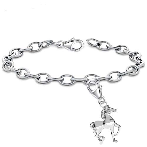 15cm Armband mit Pferd Charm 925 Echt Sterling Silber Anhänger Jungen Kinder Mädchen von Goldene Hufeisen