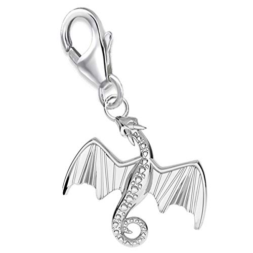 Goldene Hufeisen Drache Charm Anhänger 925 Echt Silber 24 x 15mm Damen Herren Drachen Geschenkidee von Goldene Hufeisen