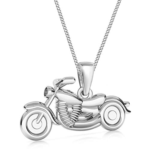 Goldene Hufeisen Kleine mini Motorrad Anhänger mit Halskette 925 Sterling-Silber von Goldene Hufeisen