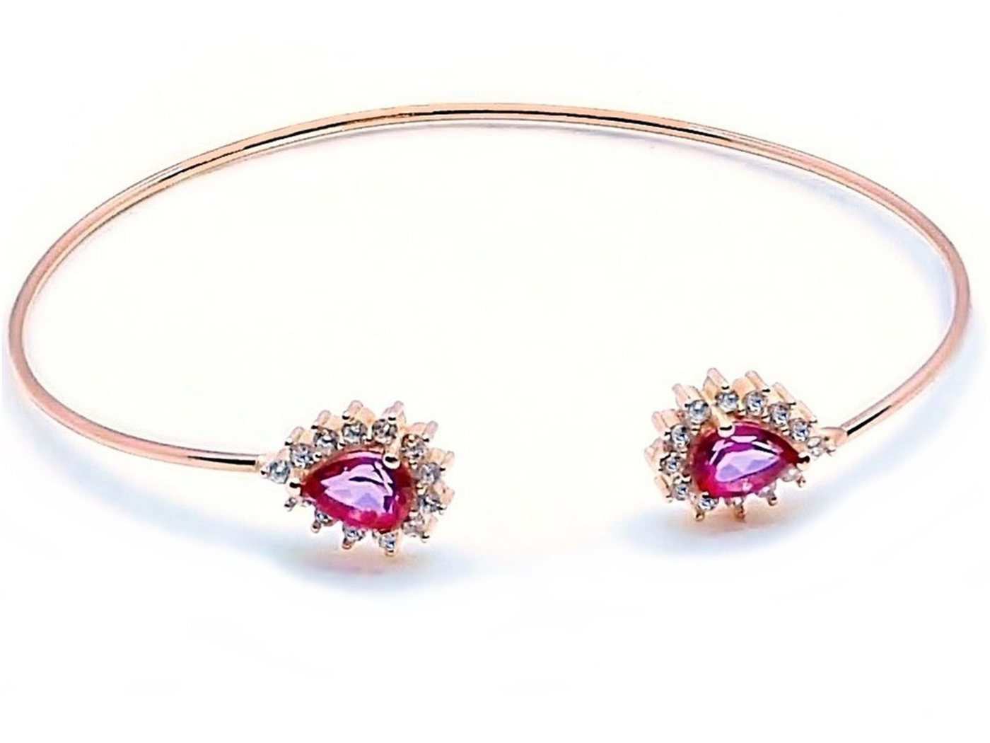 Goldene Hufeisen Armreif echter Pink Topas Armreif 925 Sterling-Silber Rosegold vergoldet, Damen-Schmuck mit Edelsteine von Goldene Hufeisen