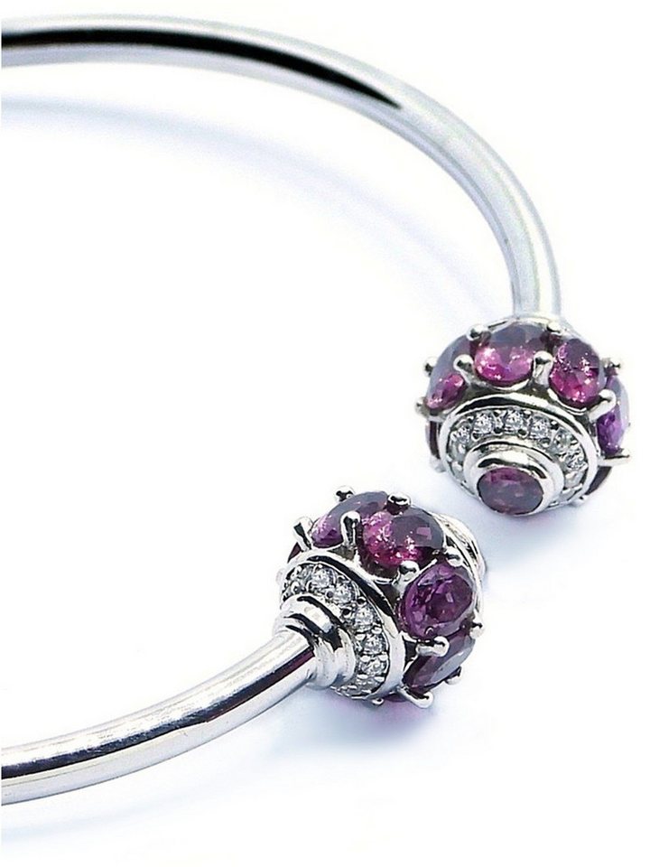 Goldene Hufeisen Armreif echter Rhodolith Granat Armreif 925 Silber Armband Edelsteine, Edelsteinschmuck für Damen von Goldene Hufeisen