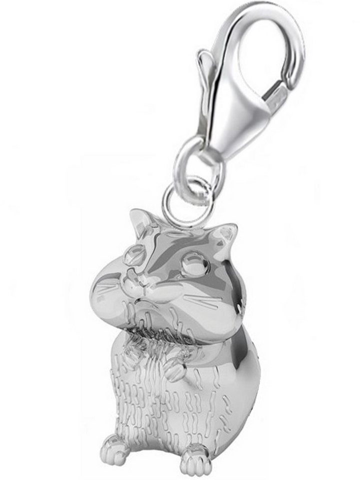 Goldene Hufeisen Charm-Einhänger 3D Hamster Karabiner Charm Anhänger für Bettelarmband aus 925 Silber (inkl. Etui), für Gliederarmband oder Halskette von Goldene Hufeisen