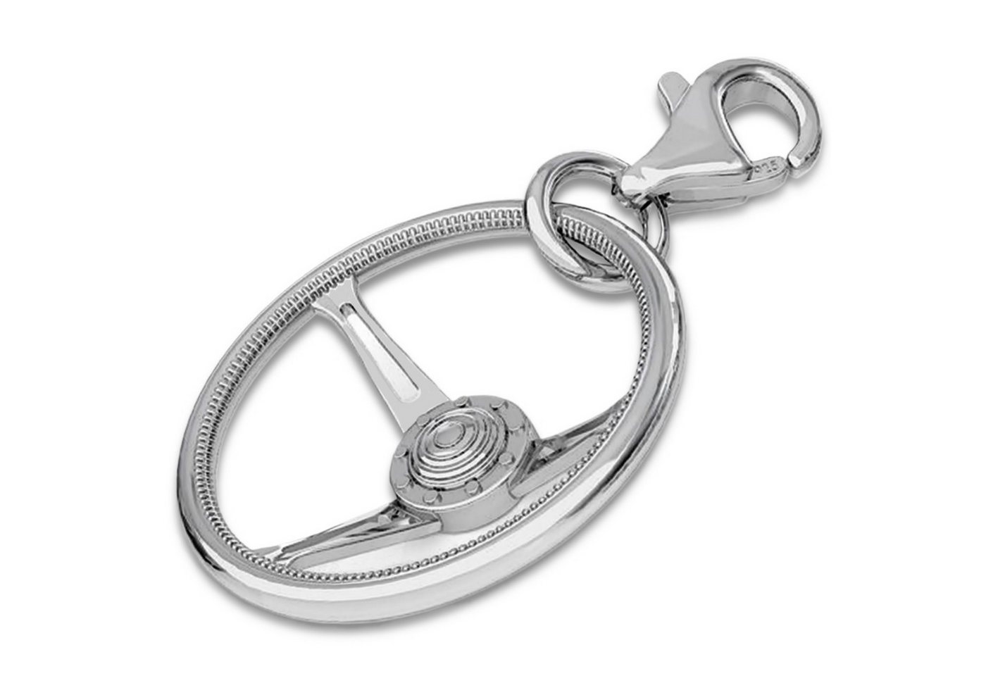 Goldene Hufeisen Charm-Einhänger Lenkrad Karabiner Charm 925 Sterling-Silber Anhänger, für Kettenanhänger oder Armbänder von Goldene Hufeisen