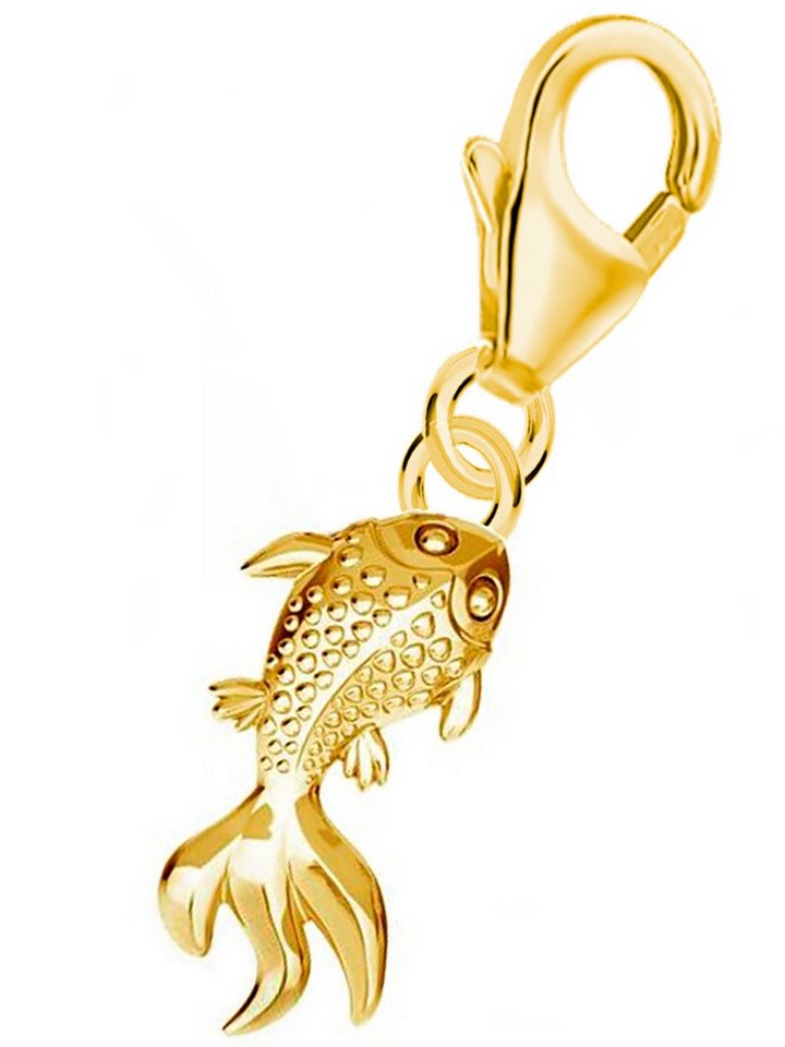 Goldene Hufeisen Charm-Einhänger Mini Goldfisch Karabiner Charm 925 Sterling Silber Vergoldet von Goldene Hufeisen