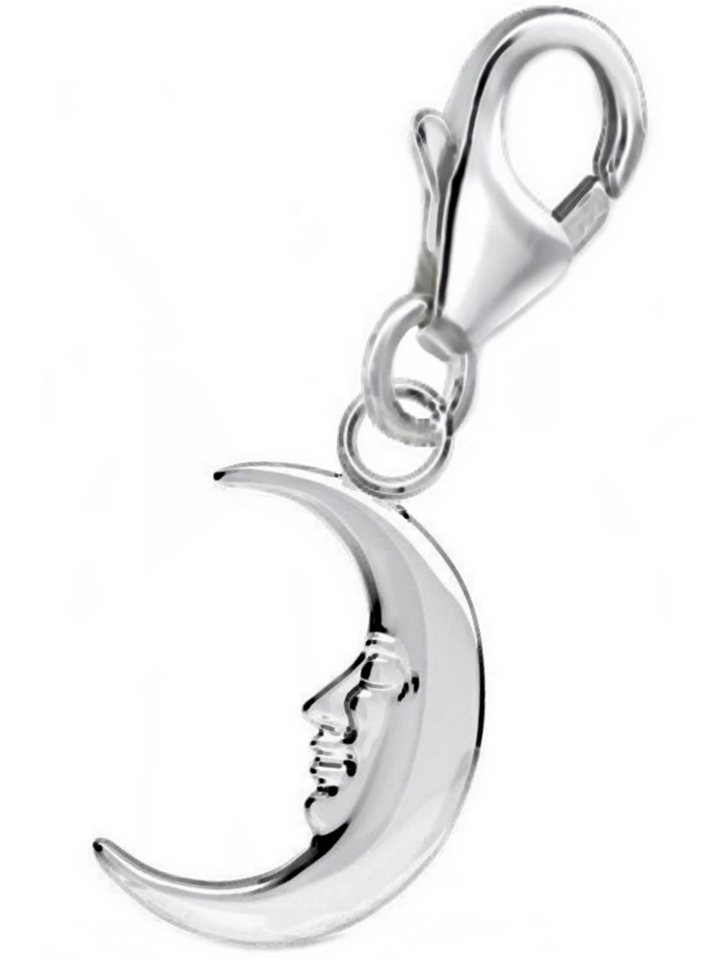 Goldene Hufeisen Charm-Einhänger Mond-Gesicht Karabiner Charm 925 Sterling Silber Herren Damen Anhänger von Goldene Hufeisen