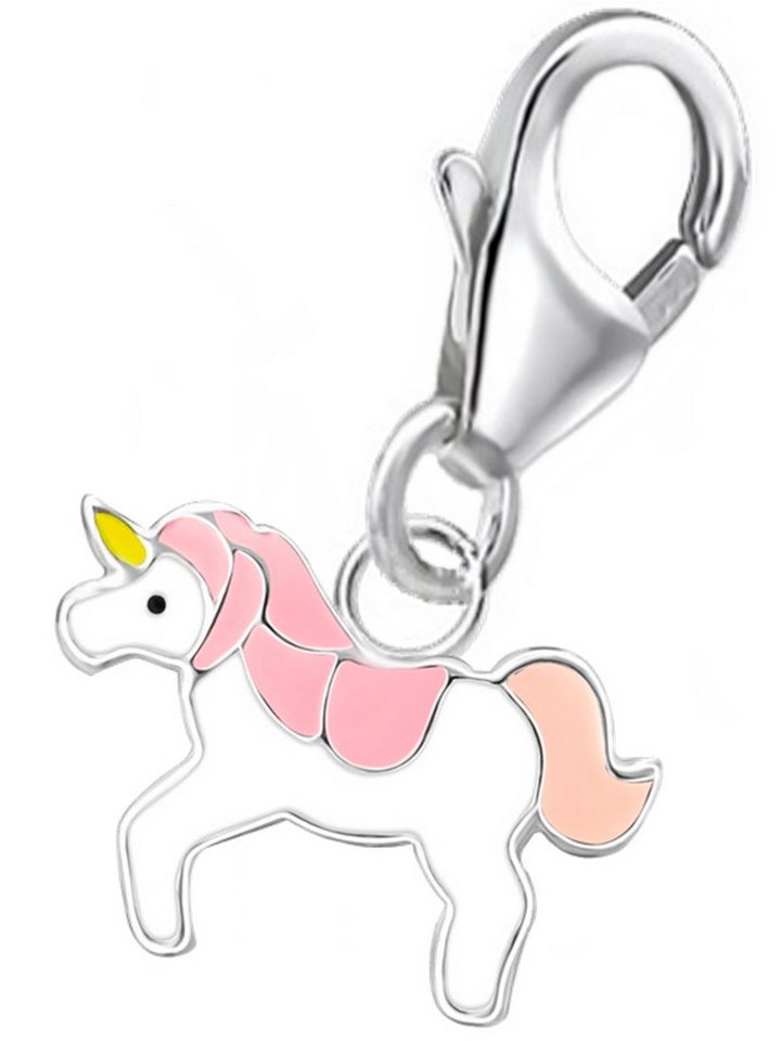 Goldene Hufeisen Charm-Einhänger Pferd Einhorn Karabiner Charm 925 Sterling Silber, für Kinder von Goldene Hufeisen