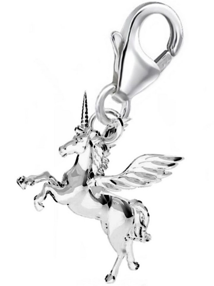 Goldene Hufeisen Charm-Einhänger Pferd Einhorn Karabiner Charm 925 Sterling Silber von Goldene Hufeisen