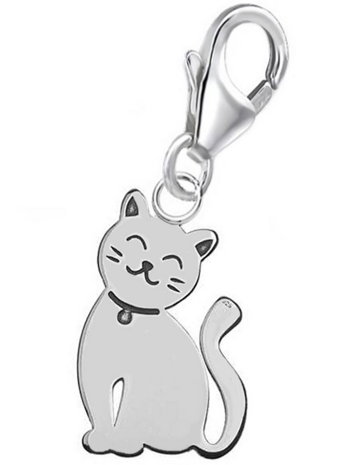 Goldene Hufeisen Charm-Einhänger kleine Katze Karabiner Charm Anhänger für Bettelarmband 925 Silber (inkl. Etui), für Gliederarmband oder Halskette von Goldene Hufeisen