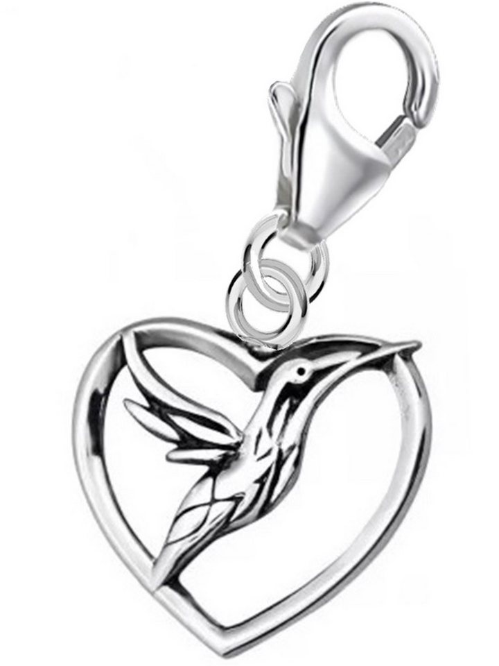 Goldene Hufeisen Charm Herz Herz Vogel Karabiner Charm Anhänger 925 Sterling Silber Damen Herren von Goldene Hufeisen