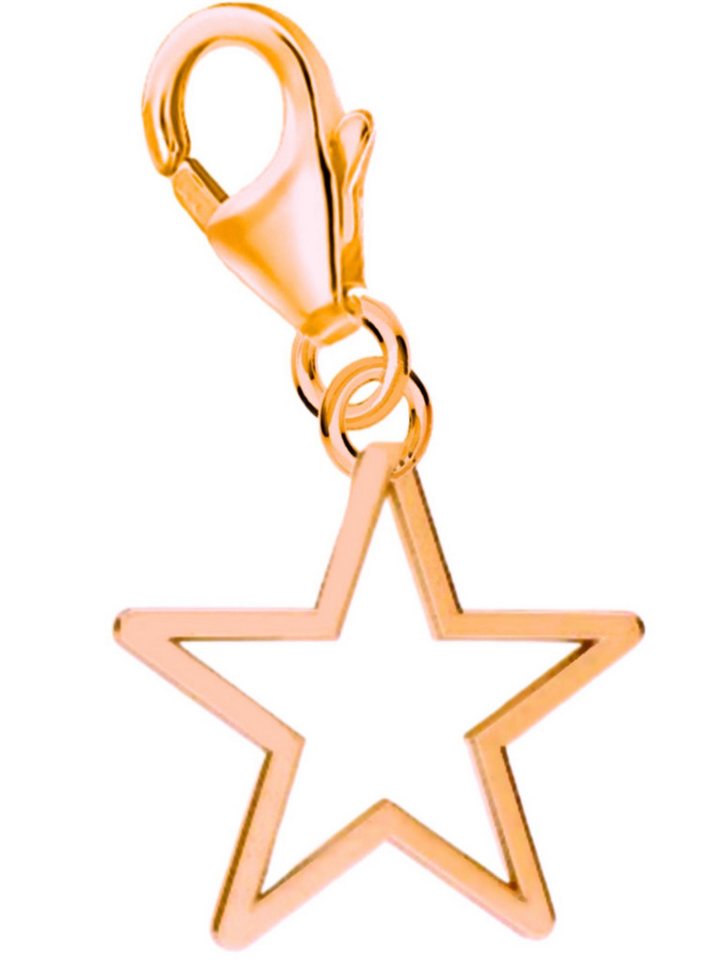 Goldene Hufeisen Charm Stern Stern Charm Anhänger 925 Sterling Silber Gelbgold vergoldet, Rosegold vergoldet von Goldene Hufeisen