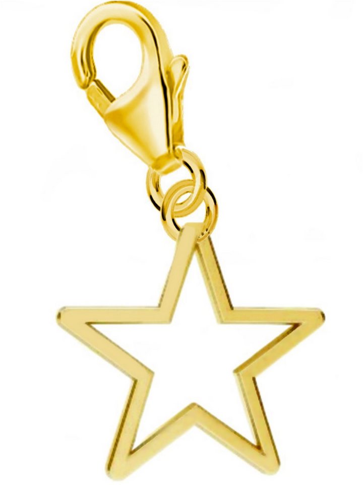 Goldene Hufeisen Charm Stern Stern Charm Anhänger 925 Sterling Silber Gelbgold vergoldet von Goldene Hufeisen
