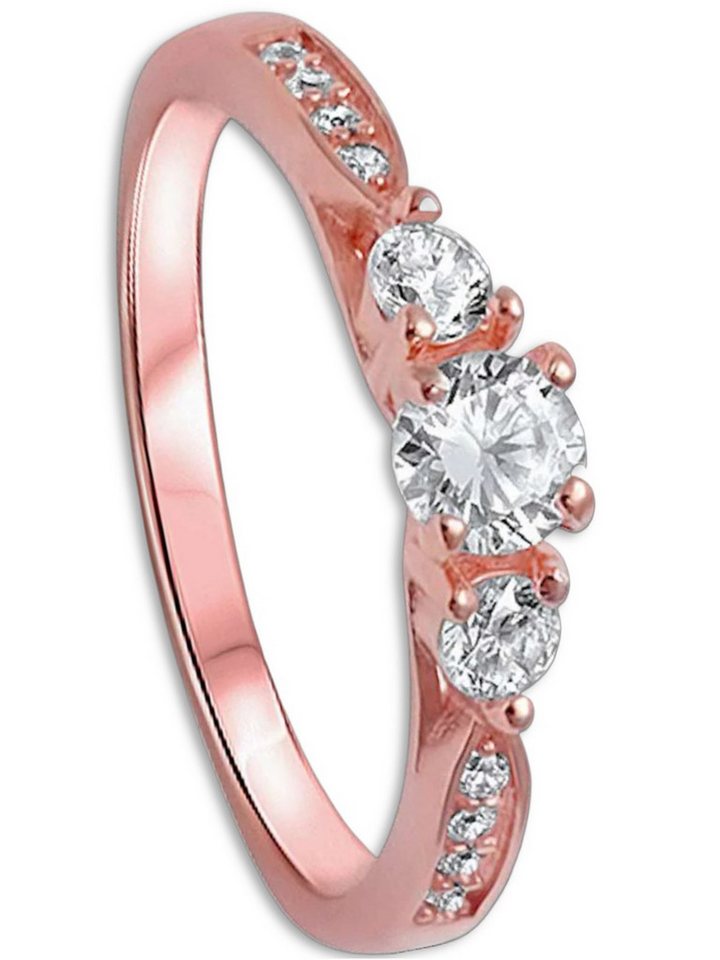 Goldene Hufeisen Goldring Damen Eternity Fingerring 925 Sterling-Silber Rosegold vergoldet, anlaufgeschützt von Goldene Hufeisen