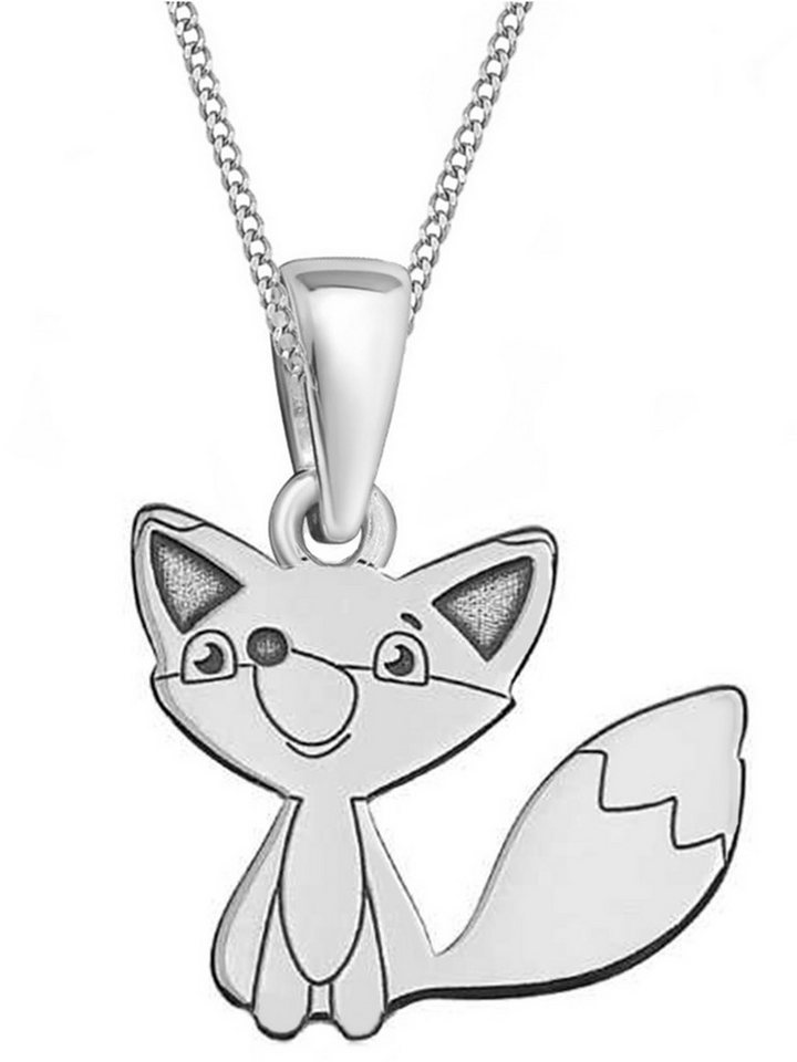 Goldene Hufeisen Kette mit Anhänger Mädchen Kinder Fuchs Anhänger mit Kette 925 Silber Halskette (2-tlg, inkl. Etui), Kinderschmuck Geschenkidee von Goldene Hufeisen