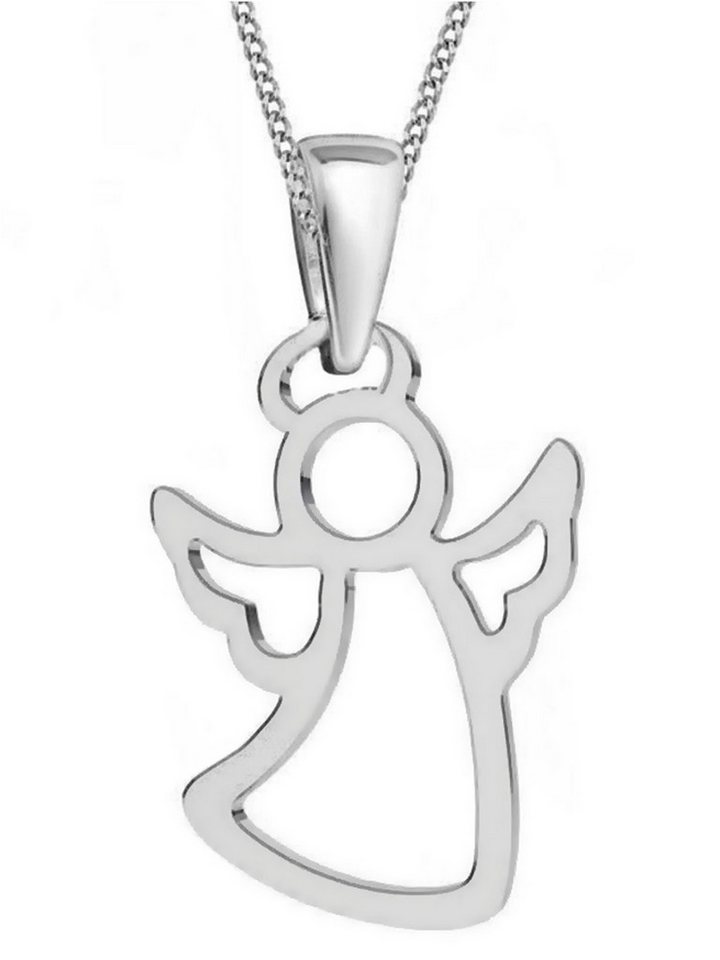 Goldene Hufeisen Kette mit Anhänger Zarter Engelanhänger Kinder-Schutzengel für jedes Abenteuer, 00686 (Anhänger mit Kette 2-tlg, inkl. Etui), Rhodiniert von Goldene Hufeisen