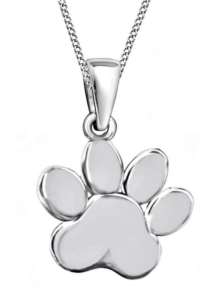 Goldene Hufeisen Kette mit Anhänger Pfote 925 Silber Kinder Mädchen Jungen Tierpfote Kette (2-tlg, inkl. Etui), Tierpfote Kinder Halskette von Goldene Hufeisen