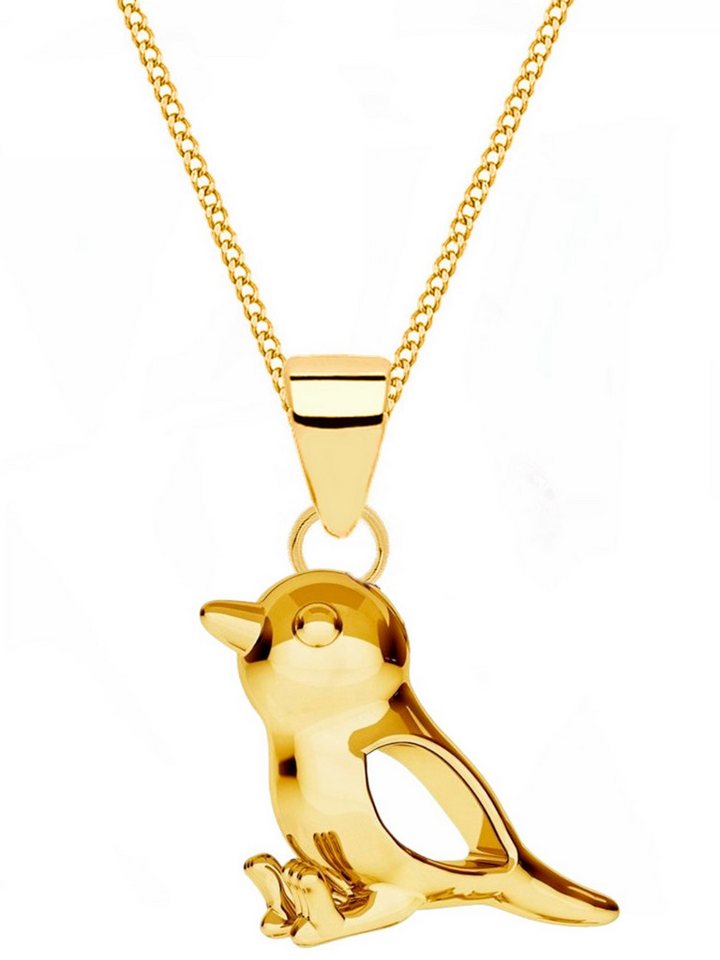 Goldene Hufeisen Kette mit Anhänger Spatz Goldkette für Kinder & Erwachsene, 925 Sterling Silber (hypoallergen) von Goldene Hufeisen