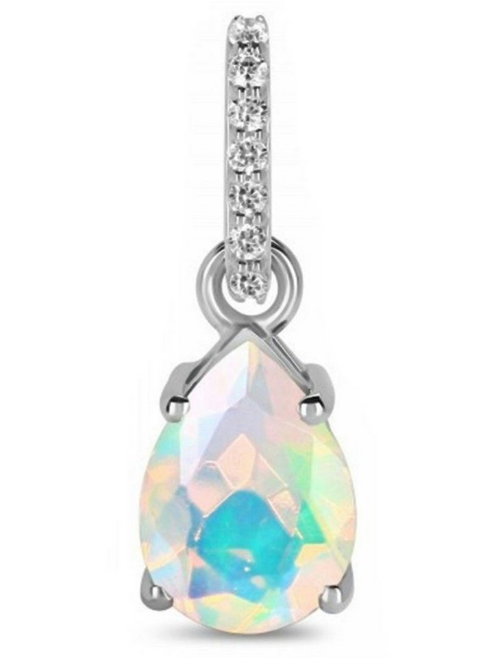 Goldene Hufeisen Kettenanhänger Damen echter Edelopal Kettenanhänger 925 Sterlingsilber mit Edelstein, Edelsteinschmuck für Damen von Goldene Hufeisen