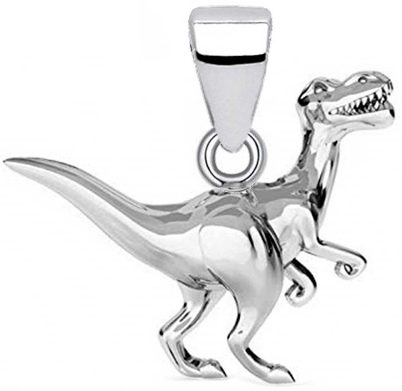 Goldene Hufeisen Kettenanhänger Dinosaurier Anhänger für Halskette aus 925 Sterling Silber Dino (inkl. Etui) von Goldene Hufeisen