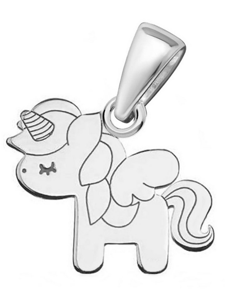 Goldene Hufeisen Kettenanhänger Kinder Einhorn Anhänger für Kette 925 Sterling Silber Kettenanhänger (1 Stück, inkl. Etui) von Goldene Hufeisen