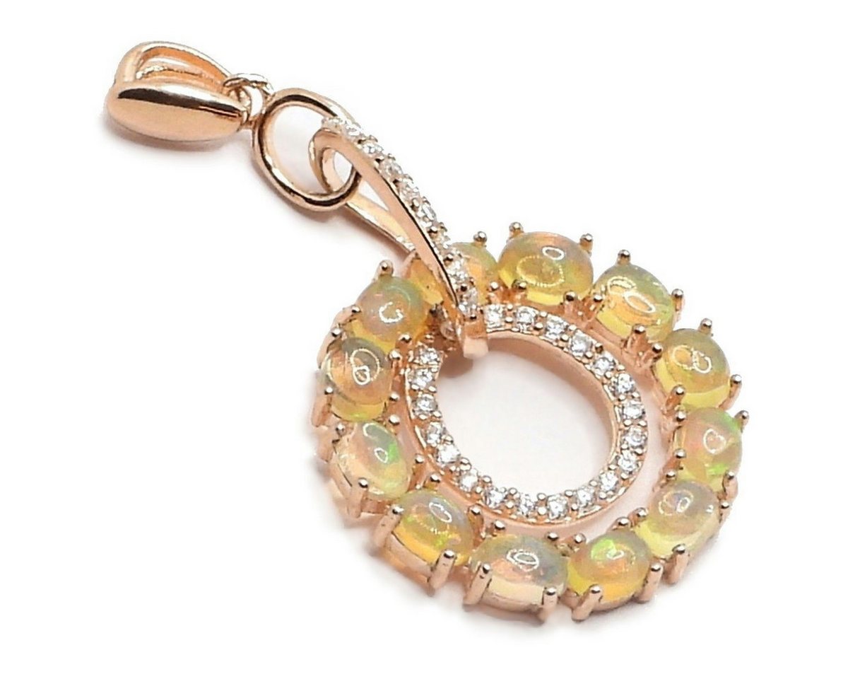 Goldene Hufeisen Kettenanhänger Heller Edelopal Anhänger aus 925 Sterlingsilber in Rosegold, Damenschmuck mit Edelsteine von Goldene Hufeisen