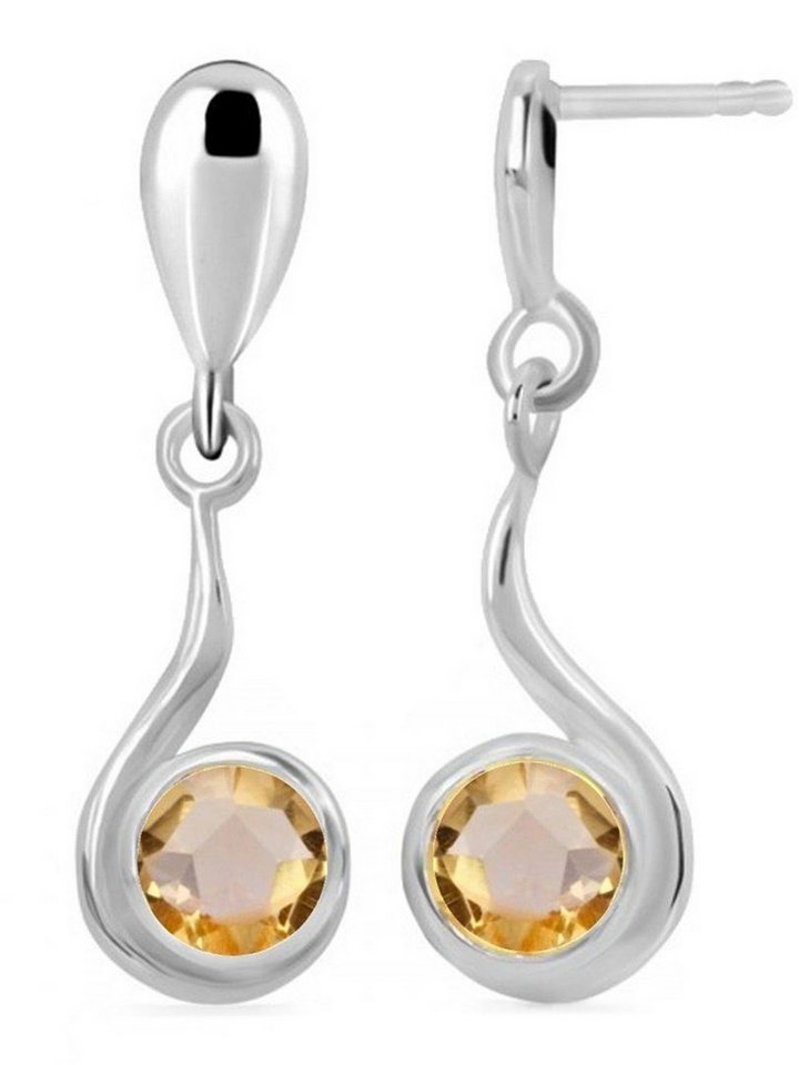 Goldene Hufeisen Ohrring-Set Sonne in voller Blüte - Damen Ohrstecker mit funkelndem Citrin, 925 Silber (Sterlingsilber), Hypoallergen von Goldene Hufeisen