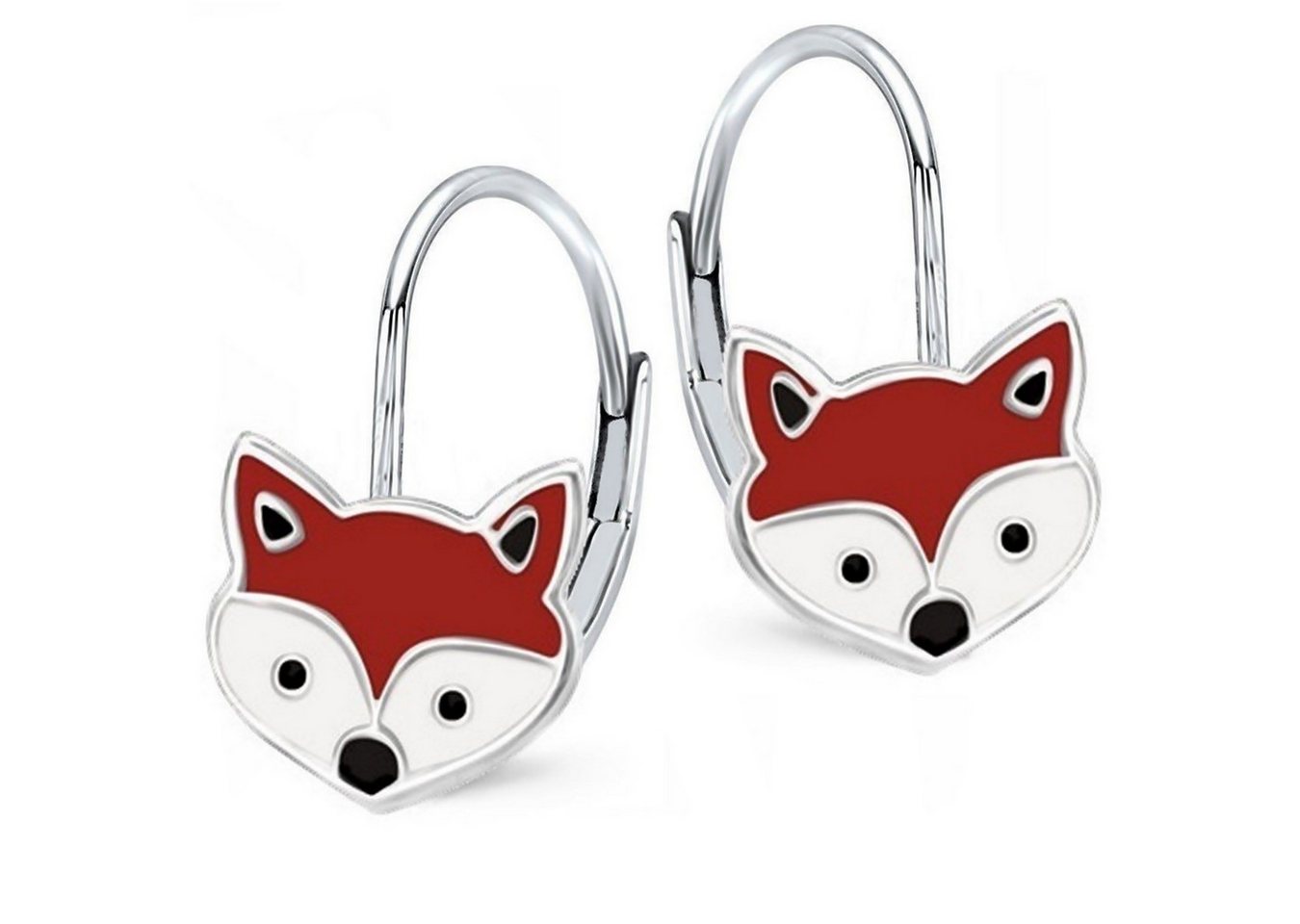 Goldene Hufeisen Paar Ohrhänger Mädchen Kinder Fuchs Brisur Ohrringe aus 925 Sterling Silber (1 Paar, inkl. Etui), Kinderschmuck von Goldene Hufeisen