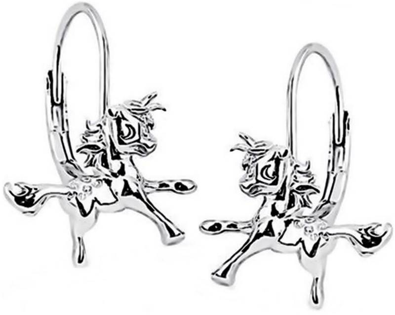 Goldene Hufeisen Paar Ohrhänger Magische Pferdeohrringe für kleine Mädchen, 09283, Kinderschmuck von Goldene Hufeisen