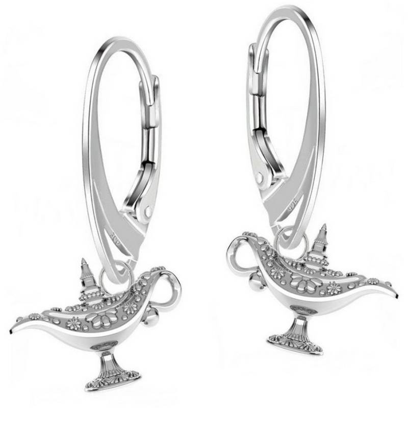 Goldene Hufeisen Paar Ohrhänger Mini Wunderlampe Brisur Ohrringe aus 925 Sterling Silber (inkl. Etui), Ohrschmuck Damen Mädchen von Goldene Hufeisen