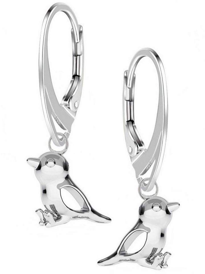 Goldene Hufeisen Paar Ohrhänger Spatz Brisur Ohrringe aus 925 Sterling Silber Tiere (1 Paar, inkl. Etui), Damen Mädchen Ohrschmuck von Goldene Hufeisen