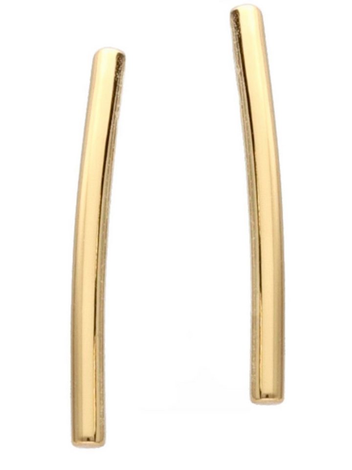 Goldene Hufeisen Paar Ohrstecker Stab Ohrringe Gold 925 Silber 18k Gelbgold vergoldet Linie (1 Paar, inkl. Schmuckbox), Goldschmuck für Damen von Goldene Hufeisen