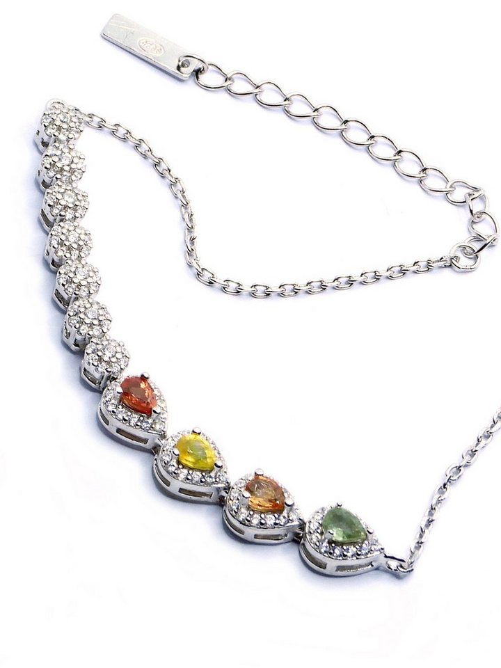 Goldene Hufeisen Silberarmband echter Saphir Armband 925 Silber mit Edelsteine, Damen Schmuck mit Edelsteine von Goldene Hufeisen