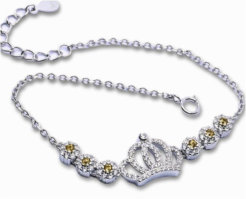 Goldene Hufeisen Silberarmband echtes Gelber Saphir Armband 925 Silber mit Edelsteine Krone, Edelsteinschmuck für Damen von Goldene Hufeisen