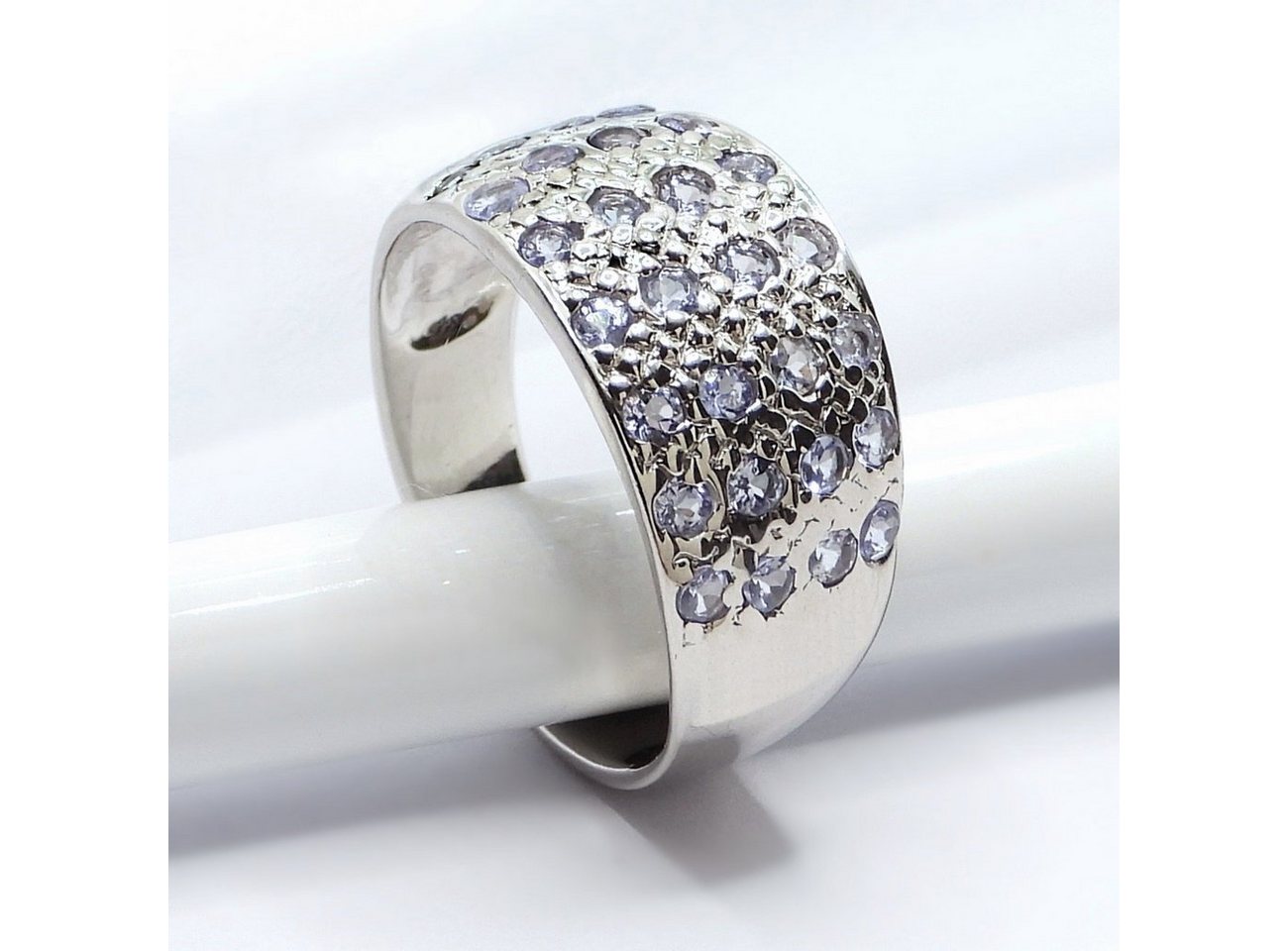 Goldene Hufeisen Silberring Echter Tansanit Ring 925 Sterling-Silber Rhodiniert, Damen-Schmuck mit Edelsteine von Goldene Hufeisen