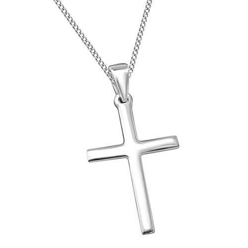 Kreuz Anhänger mit Halskette 925 Echt Sterling Silber Mädchen Kinder Jungen Damen Taufe Kommunion Konfirmation Kette 40 von Goldene Hufeisen