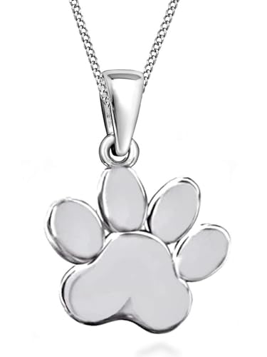 Goldene Hufeisen mini Pfötchen Anhänger mit Kette 925 Echt Silber Pfote 45 von Goldene Hufeisen