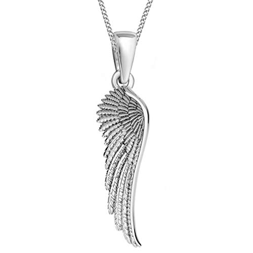 Goldene Hufeisen Flügel Anhänger mit Kette 925 Echt Silber Halskette Engel Engelsflügel von Goldene Hufeisen