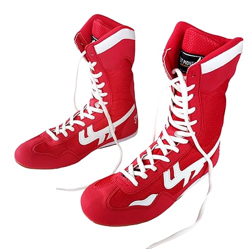 GoldeneAmeisen Boxschuhe,Wrestling Schuhe,Unisex Boxing Shoe,High-Top Boxenstiefel,Atmungsaktive,rutschfest,Verschleißfest,Trainingsschuhe,Leichte,für Herren,Damen,Fitness,Sport,Kampf,Sanda,Taekwondo von GoldeneAmeisen