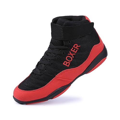 Unisex Boxing Shoe,Boxschuhe für Jugendliche,rutschfeste Ringerstiefel,bequem perfekt,atmungsaktive,rutschfest,Verschleißfest,2 Farben,Größe 33-47,Für Männer,Frauen,Jugend,Training,Kampf von GoldeneAmeisen