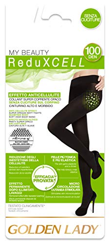 Goldenlady Damen Reduxcell 100 2p Halterlose Strümpfe, 100 DEN, Schwarz (Nero 099a), Medium (Herstellergröße: 3 – M) (2er Pack) von Golden Lady