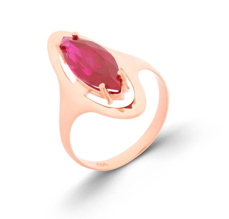 Golders Goldring Damenring aus 585 Rotgold mit rotem Rubin (1-tlg), 585 Gold Goldschmuck für Damen von Golders