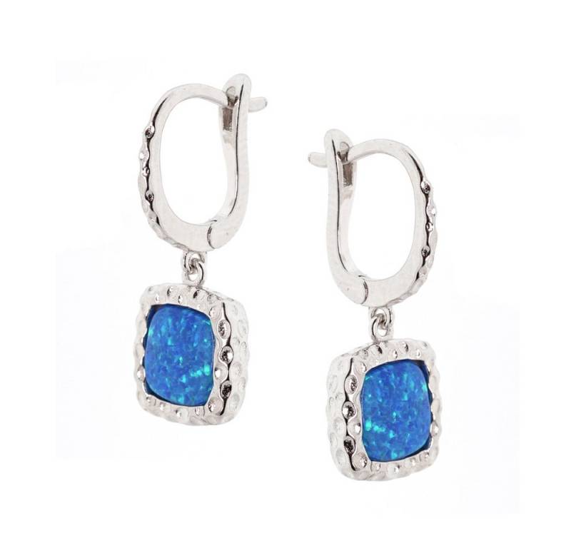 Golders Paar Ohrhänger Ohrringe aus 925 Silber mit weißem (oder blauem Opal, 2-tlg), 925 Sterlingsilber Silberschmuck für Damen von Golders