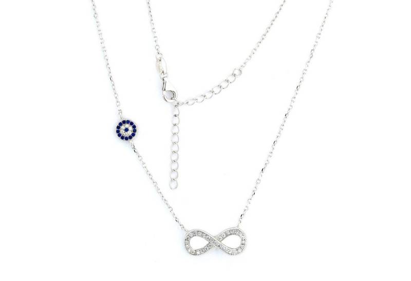Golders Silberkette Damen Collier 925 Sterlingsilber (mit Unendlichkeitszeichen und Blume aus Zirkonia, 1-tlg., Karabinerverschluss), Elegante Halskette 40cm+5cm Kettenlänge Perfektes Schmuck Geschenk von Golders