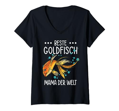 Goldfisch Mama T-Shirt mit V-Ausschnitt von Goldfisch Designs