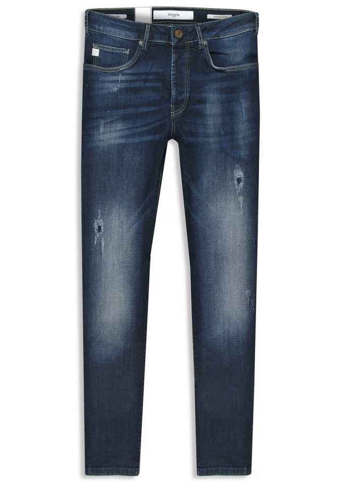 Goldgarn 5-Pocket-Jeans Herren U2 Slim Fit distressed Denim von Goldgarn