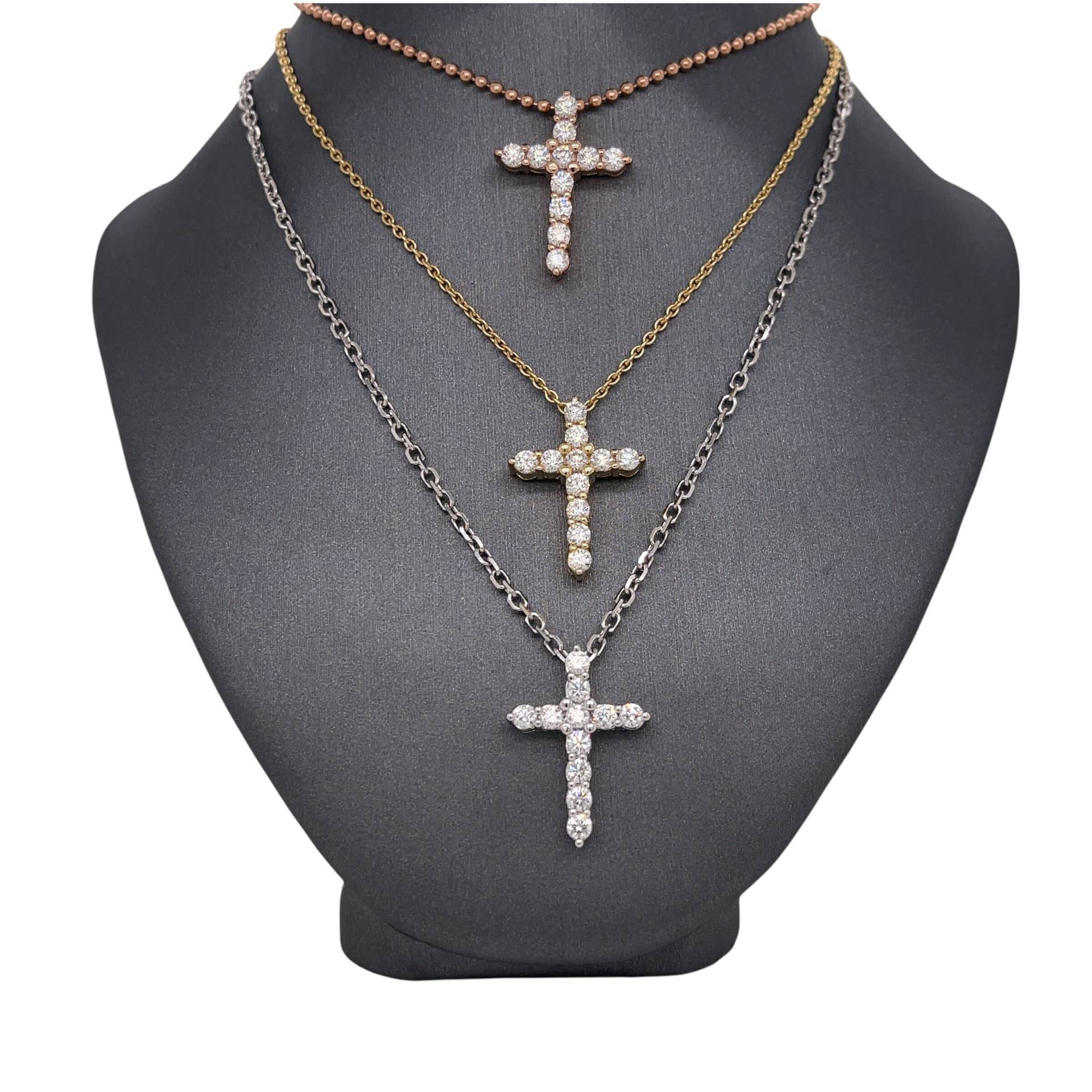 14K Solid Gold, Weißgold, Rosegold, Diamant Kreuz Anhänger, Halskette, Jesus Christus Anhänger Halskette 14K Solid Gold, Weißgold, Rosegold, Diamant Kreuz Anhänger, Halskette, Jesus Christus Anhänger Halskette von Goldheartjewelers