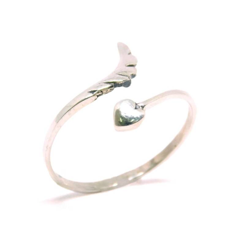 Silber Herz Ring, 925 Sterling Silver Feder Herzring, Verstellbare Offene Großhandel Ringe, Valentinstag Ring Silber Herz Ring, 925 Sterling Silver Feder Herzring, Verstellbare Offene Großhandel Ringe, Valentinstag Ring von GoldieSupplies