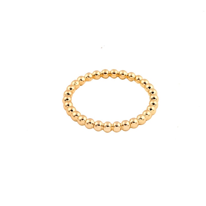 Sterling Silber Ring, Gold Kugel Perlen Infinity Dünner Bandring, Stapelring, Stapelringe Sterling Silber Ring, Gold Kugel Perlen Infinity Dünner Bandring, Stapelring, Stapelringe von GoldieSupplies